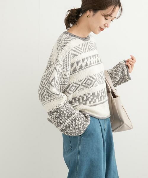 URBAN RESEARCH DOORS / アーバンリサーチ ドアーズ ニット・セーター | 柄編みショート丈ニット | 詳細2