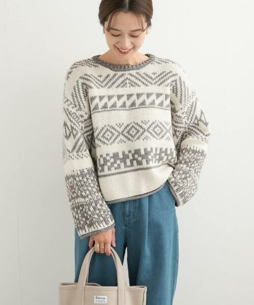 URBAN RESEARCH DOORS / アーバンリサーチ ドアーズ ニット・セーター | 柄編みショート丈ニット | 詳細3