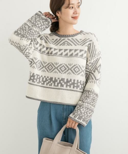 URBAN RESEARCH DOORS / アーバンリサーチ ドアーズ ニット・セーター | 柄編みショート丈ニット | 詳細4