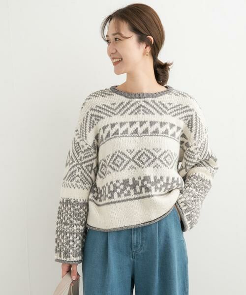 URBAN RESEARCH DOORS / アーバンリサーチ ドアーズ ニット・セーター | 柄編みショート丈ニット | 詳細5