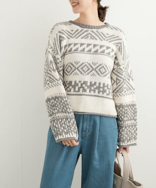 URBAN RESEARCH DOORS / アーバンリサーチ ドアーズ ニット・セーター | 柄編みショート丈ニット | 詳細7