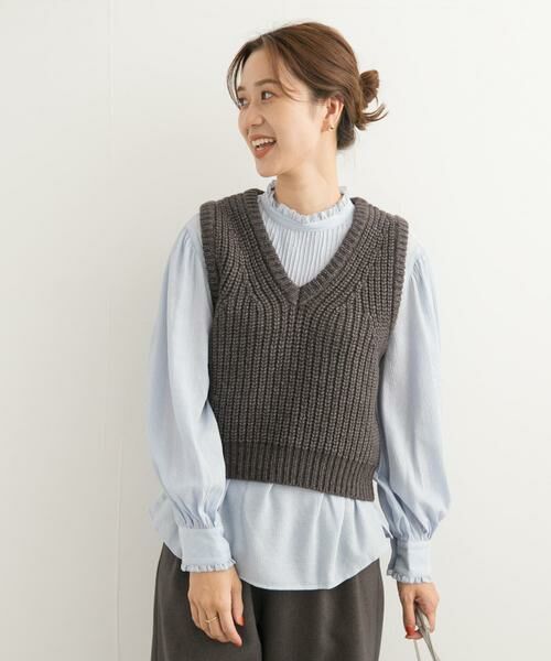 URBAN RESEARCH DOORS / アーバンリサーチ ドアーズ ベスト | リリヤーンVネックニットベスト | 詳細2