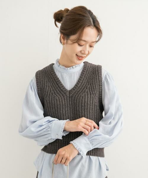 URBAN RESEARCH DOORS / アーバンリサーチ ドアーズ ベスト | リリヤーンVネックニットベスト | 詳細8