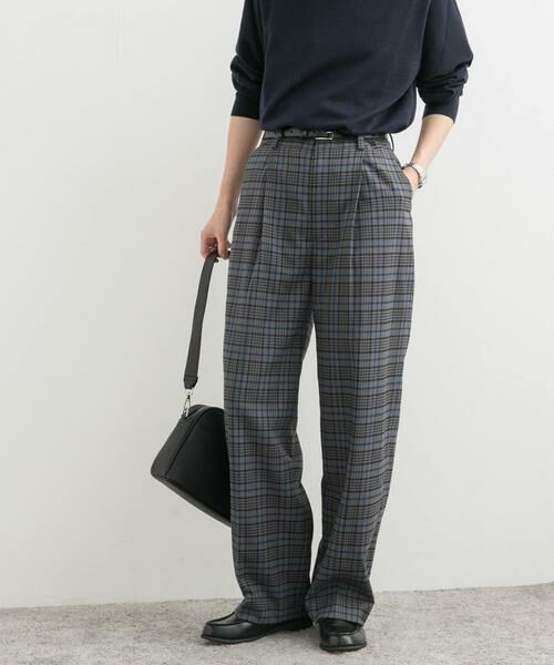 URBAN RESEARCH DOORS / アーバンリサーチ ドアーズ その他パンツ | チェックトラウザーパンツ(グレー)