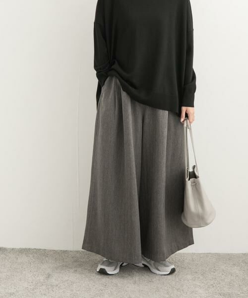 URBAN RESEARCH DOORS / アーバンリサーチ ドアーズ その他パンツ | メランジヘリンボーンギャザーワイドパンツ | 詳細2