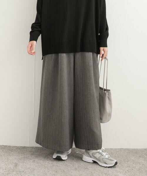 URBAN RESEARCH DOORS / アーバンリサーチ ドアーズ その他パンツ | メランジヘリンボーンギャザーワイドパンツ | 詳細3