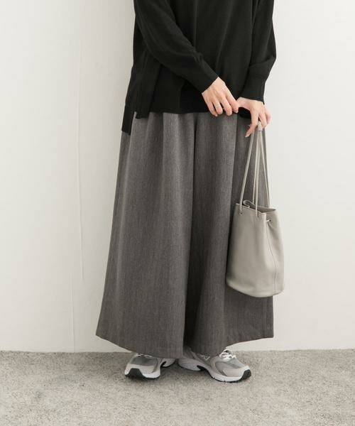 URBAN RESEARCH DOORS / アーバンリサーチ ドアーズ その他パンツ | メランジヘリンボーンギャザーワイドパンツ | 詳細4