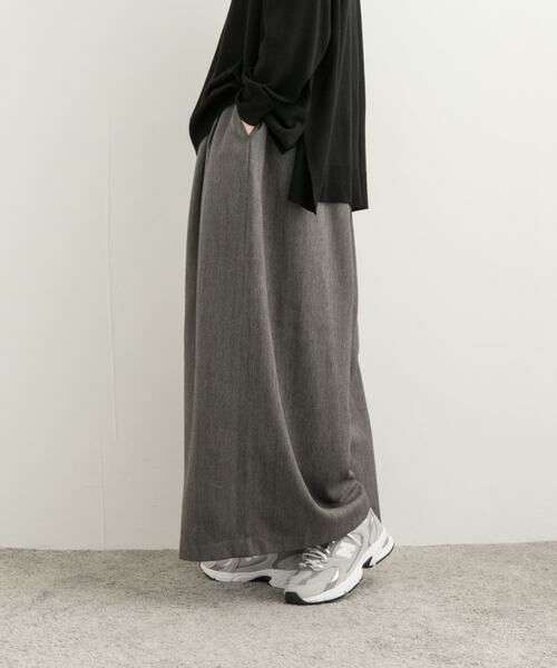 URBAN RESEARCH DOORS / アーバンリサーチ ドアーズ その他パンツ | メランジヘリンボーンギャザーワイドパンツ | 詳細5