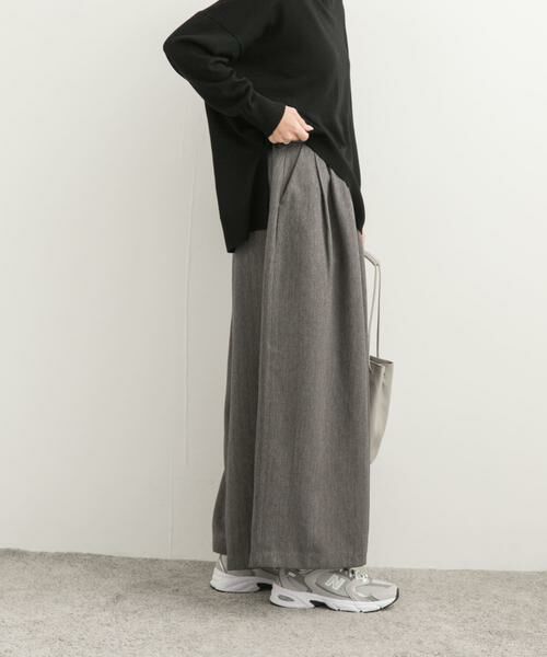 URBAN RESEARCH DOORS / アーバンリサーチ ドアーズ その他パンツ | メランジヘリンボーンギャザーワイドパンツ | 詳細8