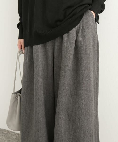 URBAN RESEARCH DOORS / アーバンリサーチ ドアーズ その他パンツ | メランジヘリンボーンギャザーワイドパンツ | 詳細9