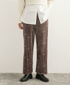 URBAN RESEARCH DOORS / アーバンリサーチ ドアーズ その他パンツ | 刺繍ベロアイージーパンツ