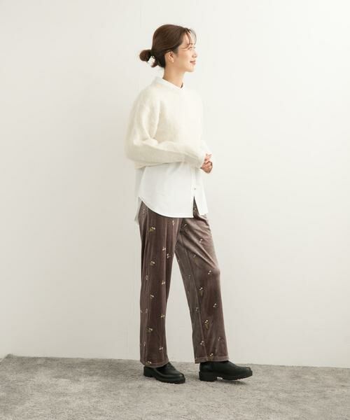 URBAN RESEARCH DOORS / アーバンリサーチ ドアーズ その他パンツ | 刺繍ベロアイージーパンツ | 詳細13