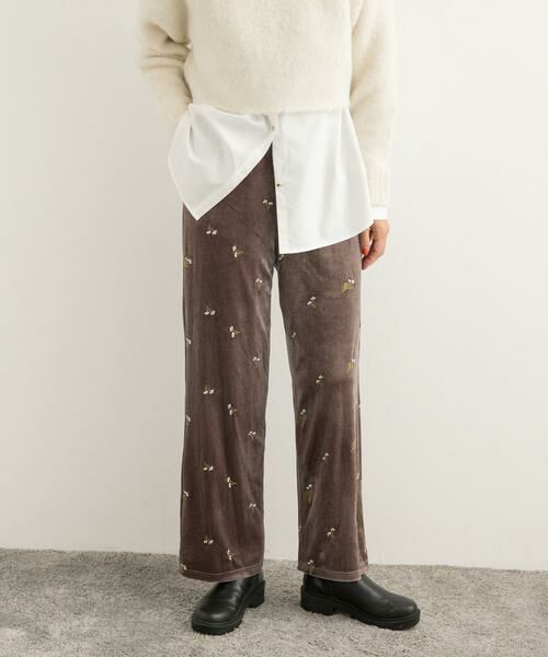 URBAN RESEARCH DOORS / アーバンリサーチ ドアーズ その他パンツ | 刺繍ベロアイージーパンツ | 詳細2