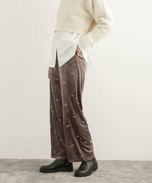 URBAN RESEARCH DOORS / アーバンリサーチ ドアーズ その他パンツ | 刺繍ベロアイージーパンツ | 詳細3