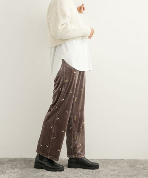 URBAN RESEARCH DOORS / アーバンリサーチ ドアーズ その他パンツ | 刺繍ベロアイージーパンツ | 詳細7