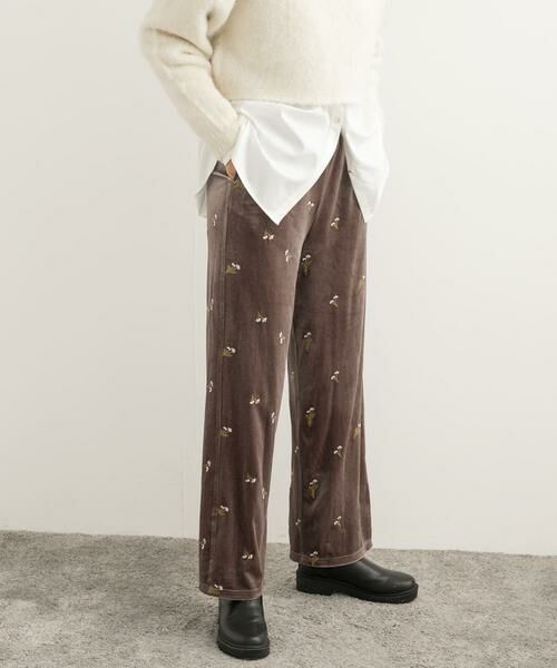 URBAN RESEARCH DOORS / アーバンリサーチ ドアーズ その他パンツ | 刺繍ベロアイージーパンツ | 詳細9