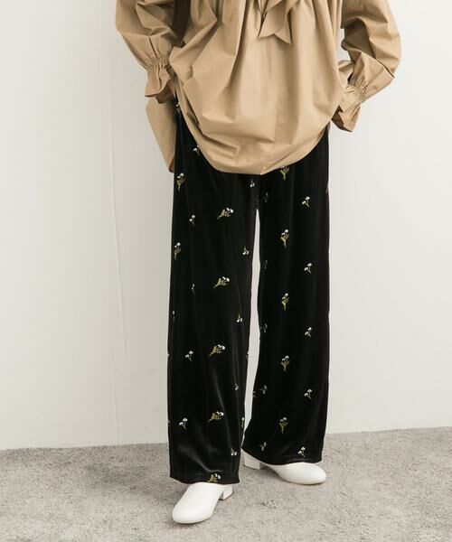 URBAN RESEARCH DOORS / アーバンリサーチ ドアーズ その他パンツ | 刺繍ベロアイージーパンツ | 詳細21