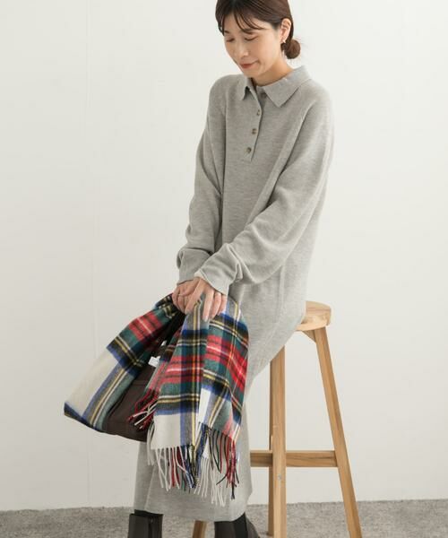 URBAN RESEARCH DOORS / アーバンリサーチ ドアーズ ワンピース | 衿付きニットワンピース | 詳細1