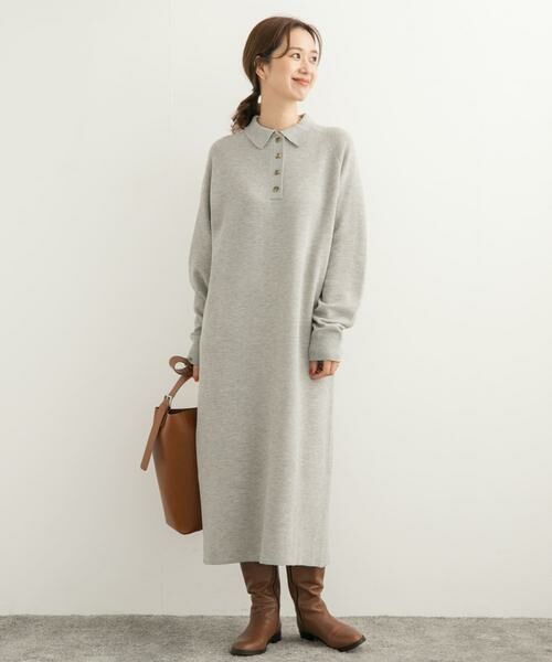 URBAN RESEARCH DOORS / アーバンリサーチ ドアーズ ワンピース | 衿付きニットワンピース | 詳細13