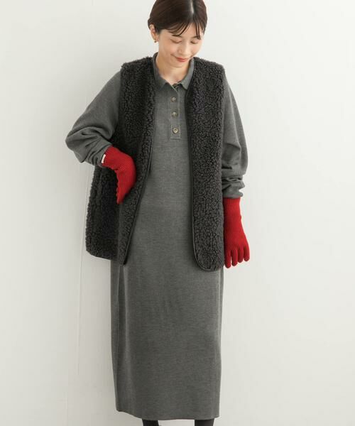 URBAN RESEARCH DOORS / アーバンリサーチ ドアーズ ワンピース | 衿付きニットワンピース | 詳細19
