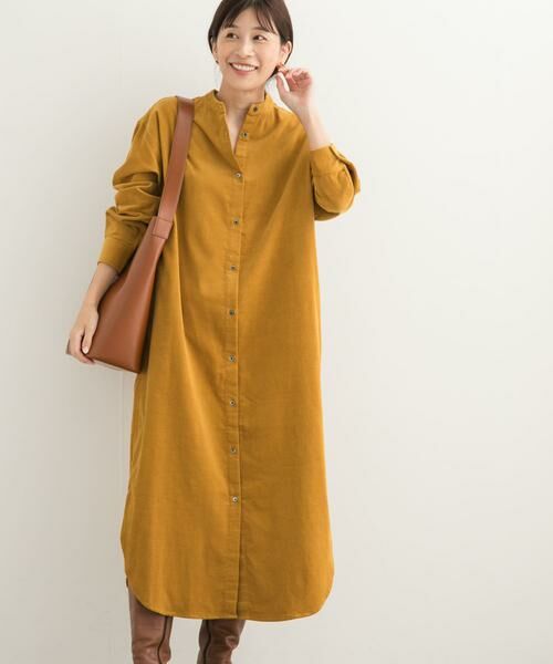 URBAN RESEARCH DOORS / アーバンリサーチ ドアーズ ワンピース | 『UR TECH』コーデュロイシャツワンピース | 詳細1