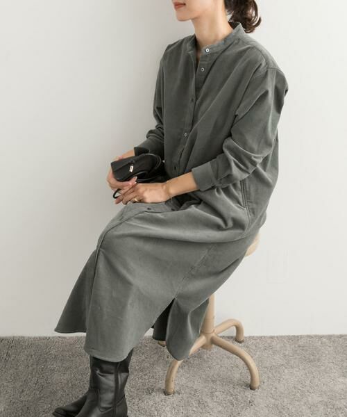 URBAN RESEARCH DOORS / アーバンリサーチ ドアーズ ワンピース | 『UR TECH』コーデュロイシャツワンピース | 詳細11