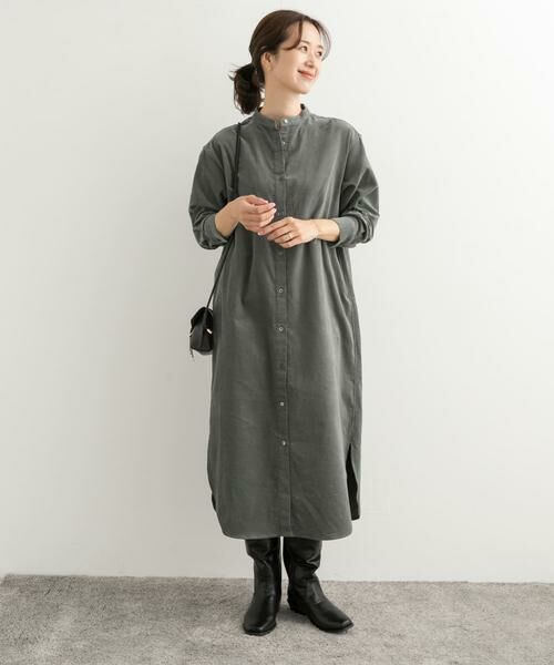 URBAN RESEARCH DOORS / アーバンリサーチ ドアーズ ワンピース | 『UR TECH』コーデュロイシャツワンピース | 詳細18