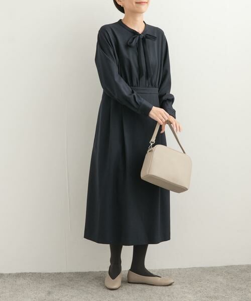 URBAN RESEARCH DOORS / アーバンリサーチ ドアーズ ワンピース | 『UR TECH SMOOTHLUXE』ボウタイワンピース | 詳細3