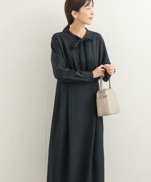 URBAN RESEARCH DOORS / アーバンリサーチ ドアーズ ワンピース | 『UR TECH SMOOTHLUXE』ボウタイワンピース | 詳細4