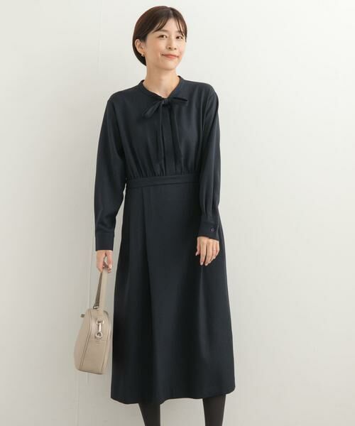 URBAN RESEARCH DOORS / アーバンリサーチ ドアーズ ワンピース | 『UR TECH SMOOTHLUXE』ボウタイワンピース | 詳細7
