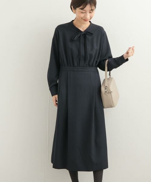 URBAN RESEARCH DOORS / アーバンリサーチ ドアーズ ワンピース | 『UR TECH SMOOTHLUXE』ボウタイワンピース | 詳細8