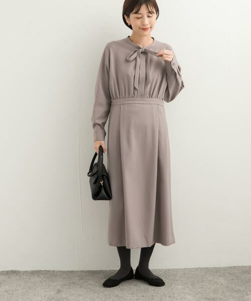 URBAN RESEARCH DOORS / アーバンリサーチ ドアーズ ワンピース | 『UR TECH SMOOTHLUXE』ボウタイワンピース | 詳細23