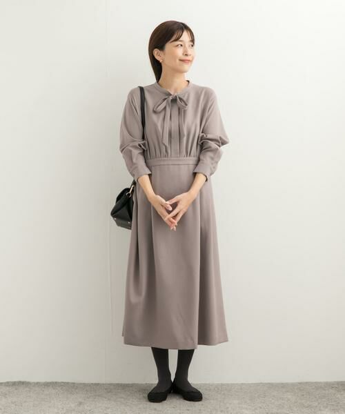 URBAN RESEARCH DOORS / アーバンリサーチ ドアーズ ワンピース | 『UR TECH SMOOTHLUXE』ボウタイワンピース | 詳細24