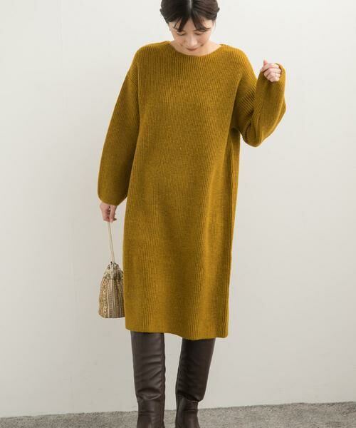 URBAN RESEARCH DOORS / アーバンリサーチ ドアーズ ワンピース | 畦ミディ丈ニットワンピース | 詳細1