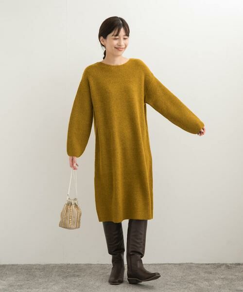 URBAN RESEARCH DOORS / アーバンリサーチ ドアーズ ワンピース | 畦ミディ丈ニットワンピース | 詳細10