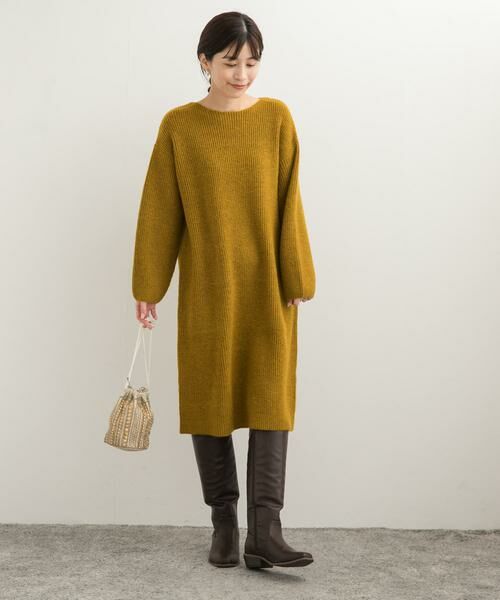 URBAN RESEARCH DOORS / アーバンリサーチ ドアーズ ワンピース | 畦ミディ丈ニットワンピース | 詳細13