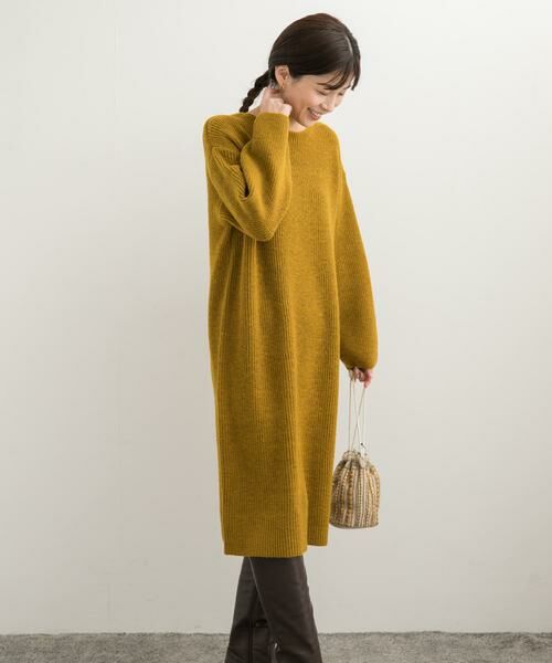 URBAN RESEARCH DOORS / アーバンリサーチ ドアーズ ワンピース | 畦ミディ丈ニットワンピース | 詳細7