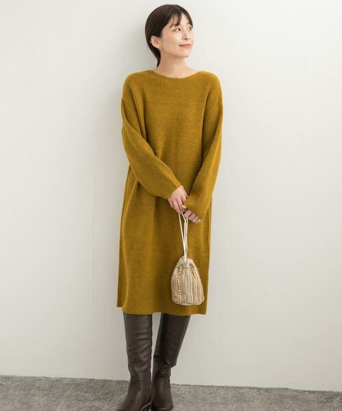 URBAN RESEARCH DOORS / アーバンリサーチ ドアーズ ワンピース | 畦ミディ丈ニットワンピース | 詳細9