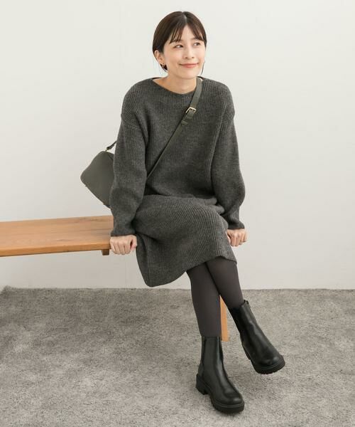 URBAN RESEARCH DOORS / アーバンリサーチ ドアーズ ワンピース | 畦ミディ丈ニットワンピース | 詳細17