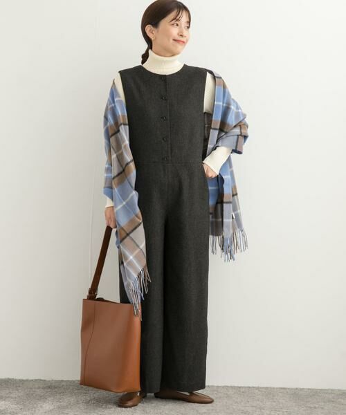 URBAN RESEARCH DOORS / アーバンリサーチ ドアーズ サロペット・オールインワン | ツイードオールインワン(チャコールグレー)
