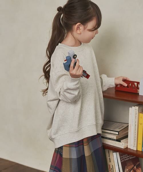 URBAN RESEARCH DOORS/アーバンリサーチ ドアーズ 裏毛クルーネック切替スウェット(KIDS) ホワイト系その他 105