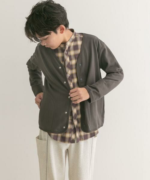 URBAN RESEARCH DOORS / アーバンリサーチ ドアーズ トップス | 裏毛Vネックカーディガン(KIDS) | 詳細12