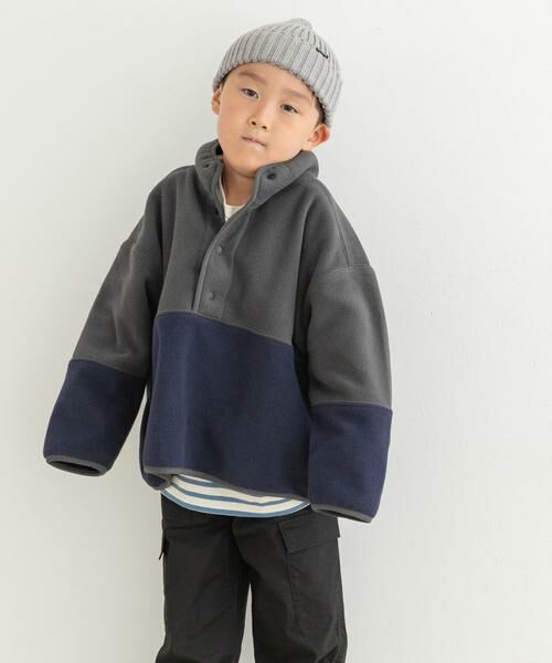 URBAN RESEARCH DOORS / アーバンリサーチ ドアーズ トップス | 『洗濯可』フリースバイカラープルオーバー(KIDS) | 詳細8