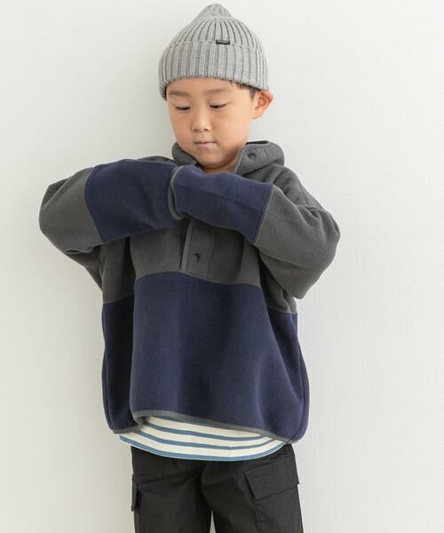 URBAN RESEARCH DOORS / アーバンリサーチ ドアーズ トップス | 『洗濯可』フリースバイカラープルオーバー(KIDS) | 詳細9