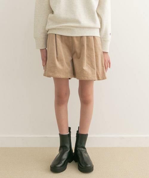 URBAN RESEARCH DOORS / アーバンリサーチ ドアーズ パンツ | 『WEB/一部店舗限定サイズ』コーデュロイWタックキュロット(KIDS) | 詳細4