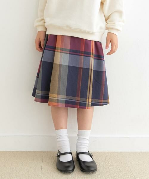 URBAN RESEARCH DOORS/アーバンリサーチ ドアーズ 『親子リンク』カラーチェックスカート(KIDS) ネイビー 120