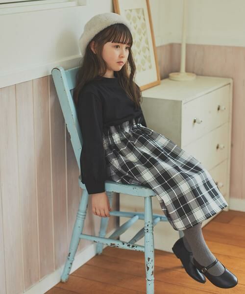 URBAN RESEARCH DOORS / アーバンリサーチ ドアーズ ワンピース | ドロストドッキングワンピース(KIDS)(ブラック)