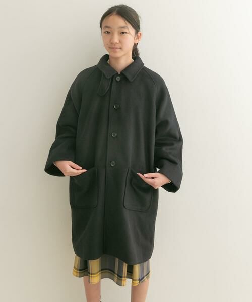 URBAN RESEARCH DOORS / アーバンリサーチ ドアーズ アウター | 『WEB/一部店舗限定』ステンカラーウール混コート(KIDS) | 詳細4