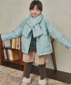 URBAN RESEARCH DOORS / アーバンリサーチ ドアーズ アウター | 『洗濯可/撥水』マフラー付き中綿ノーカラージャケット(KIDS)