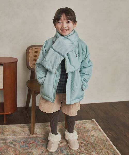 URBAN RESEARCH DOORS / アーバンリサーチ ドアーズ アウター | 『洗濯可/撥水』マフラー付き中綿ノーカラージャケット(KIDS) | 詳細1